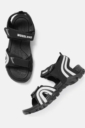Woodland Men Black & Grey Striped Sports Sandal