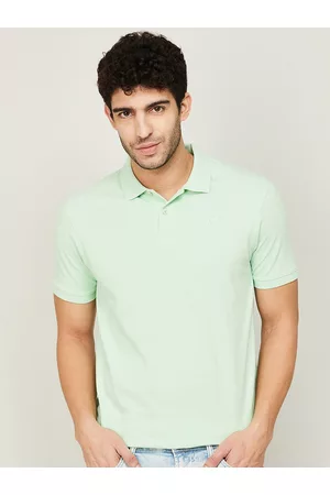 Lifestyle Men Green Polo Collar T-shirt