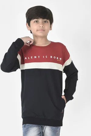 Crimsoune Club Boys Colourblocked Cotton Sweatshirt