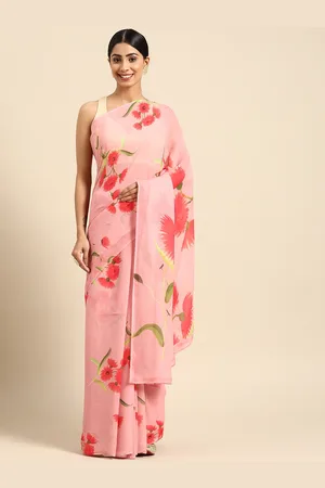 ZARI Floral Printed Art Silk Saree