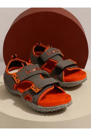 Liberty Kids Grey & Orange Comfort Sandals