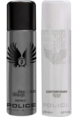 Police Men Set of Titanium Wings & Contemporary Deodorant Body Spray - 200 ml Each