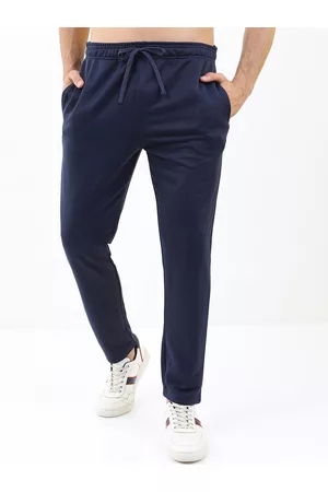 Ketch Men Navy Blue Solid Track Pants