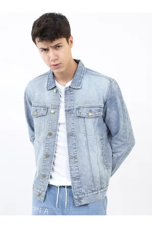 Ketch Men Blue Washed Denim Jacket