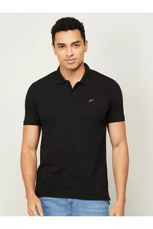 Lifestyle Men Black Polo Collar T-shirt