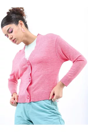 Ketch Women Acrylic Crop Cardigan
