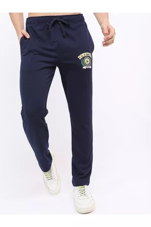 Ketch Men Navy Blue Printed Track Pants