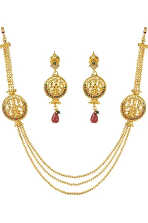 The Pari Gold-Plated Stone-Studded Layered Jewellery Set