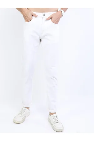 Ketch Men White Tapered Fit Stretchable Jeans