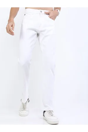 Ketch Men White Straight Fit Clean look Stretchable Jeans