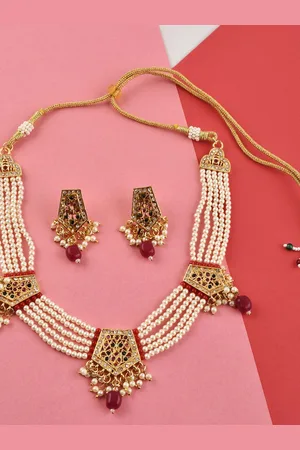 The Pari Gold-Plated Pearls-Studded Jewellery Set