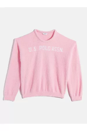Ralph Lauren Girls Pink Brand Logo Print Pullover
