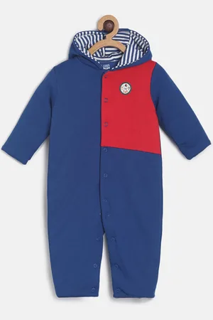 MINI KLUB Infant Boys Blue & Red Colourblocked Romper