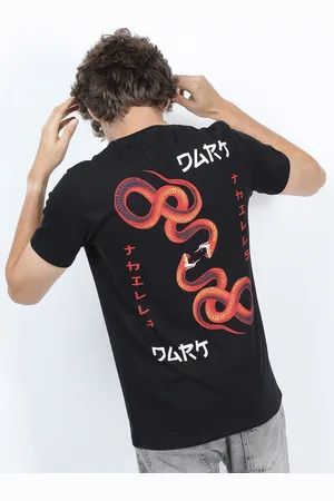 Ketch Men Black Graphic Printed Cotton T-shirt