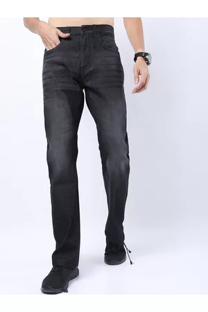 Ketch Men Charcoal Bootcut Light Fade Stretchable Jeans