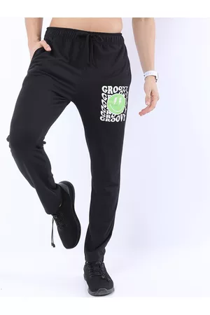 Ketch Men Black Printed Regular Fit Track Pants