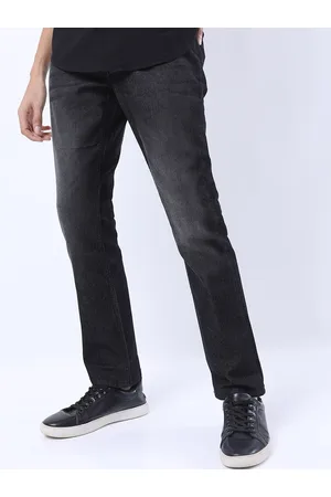 Ketch Men Charcoal Straight Fit Light Fade Stretchable Jeans