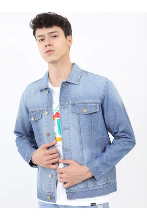 Ketch Men Blue Washed Denim Jacket