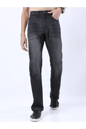 Ketch Men Charcoal Bootcut Light Fade Stretchable Jeans