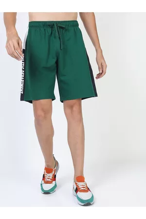 Ketch Men Green Solid Slim Fit Regular Shorts