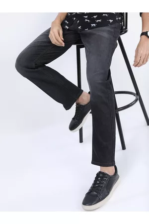 Ketch Men Grey Straight Fit Light Fade Stretchable Jeans