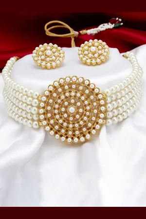 The Pari Gold-Plated Pearl Beaded Jewellery Set