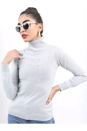 Ketch Women Grey Acrylic Pullover