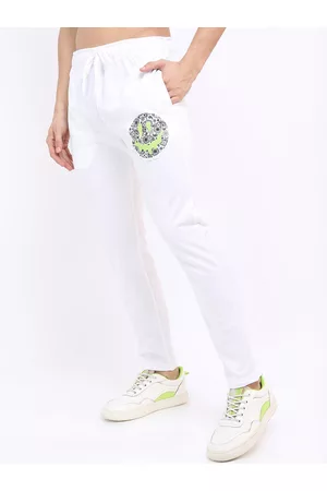 Ketch Men White Printed Regular Fit Track Pants