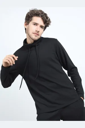 Ketch Men Black High Neck Regular Fit T-shirt