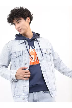 Ketch Men Blue Washed Denim Jacket