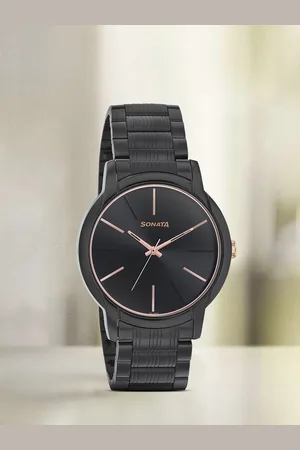 Sonata Men Black Analogue Watch