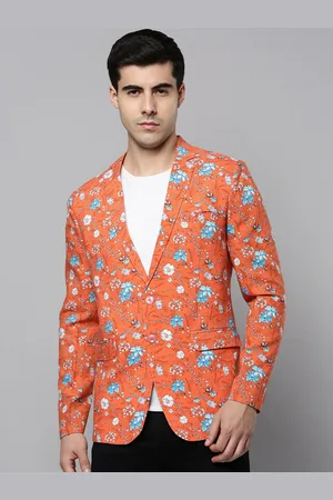 SHOWOFF Men Floral Printed Slim-Fit Single Breasted Blazer