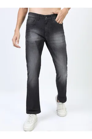 Ketch Men Black Straight Fit Heavy Fade Stretchable Jeans