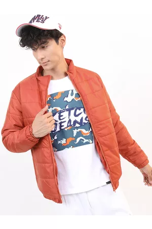 Ketch Men Rust Solid Puffer Jacket