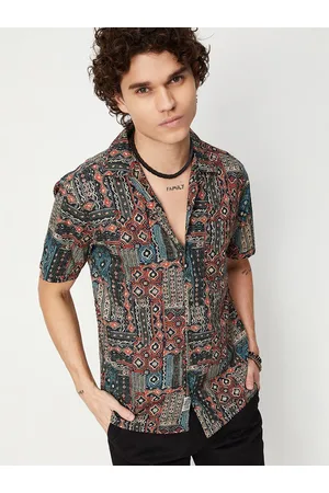 Max Collection Men Floral Printed Cotton Casual Shirt