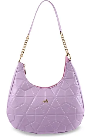 Metro Purple Textured Structured Hobo Bag