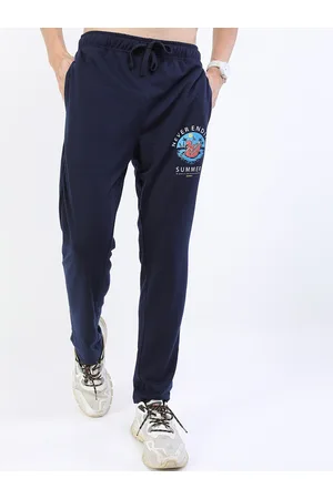 Ketch Men Navy Blue Printed Track Pants
