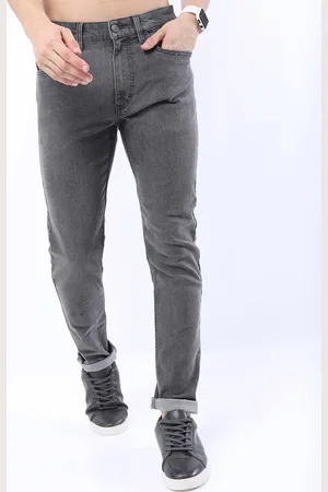 Ketch Men Grey Tapered Fit Clean look Stretchable Jeans