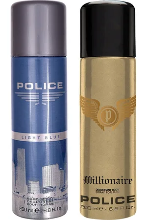 Police Men Set of Light Blue & Millionaire Deodorant Body Spray - 200 ml Each