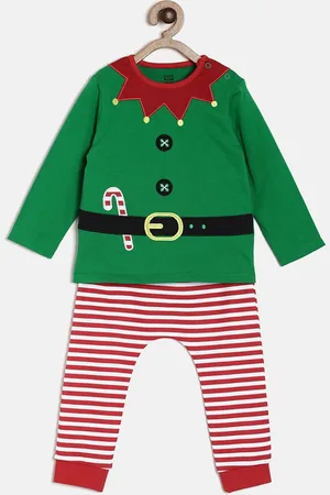 MINI KLUB Girls Green & Red Printed Clothing Set