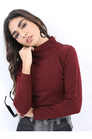 Ketch Women Turtle Neck Long Sleeve Acrylic Sweater
