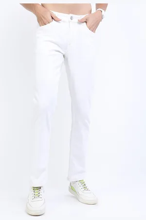 Ketch Men White Straight Fit Clean look Stretchable Jeans