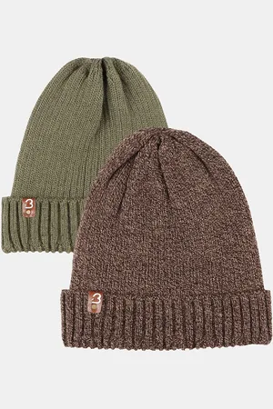 Bharatasya Men Green & Brown Beanie