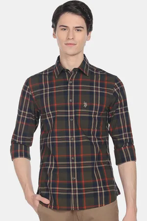 U.S. Polo Assn. Men Tartan Checked Casual Cotton Shirt