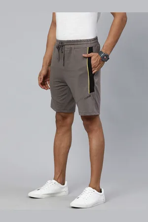 The Indian Garage Co Men Solid Grey Mid-Rise Regular Shorts