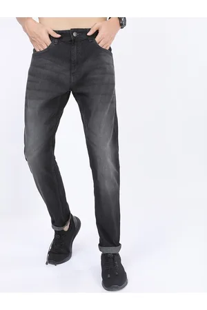 Ketch Men Charcoal Tapered Fit Heavy Fade Stretchable Jeans