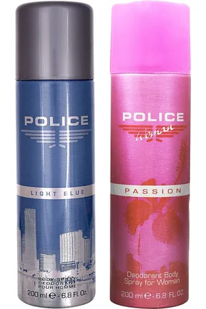 Police Set of Men Light Blue & Women Passion Deodorant Body Spray - 200 ml Each