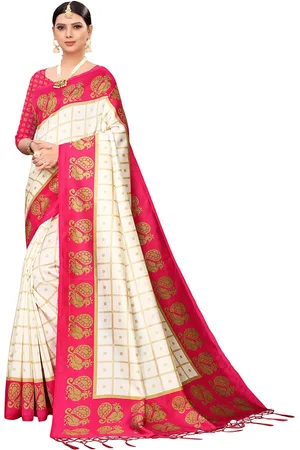 Leeza Store Woven Design Zari Silk Blend Banarasi Saree