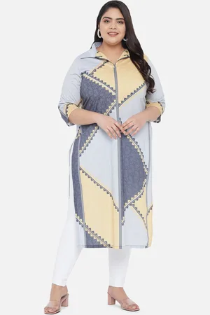 Amydus Plus Size Geometric Printed Kurta