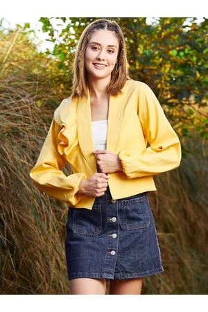 ATHENA Women Cotton Denim Open Front Jacket